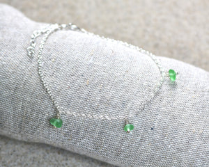 Unika sea glass armbånd - sølv